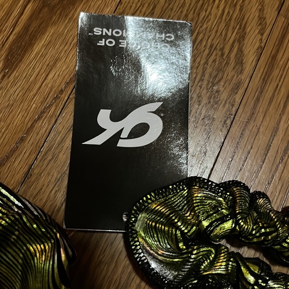 NWT GK gymnastics tumbling dance workout leotard metallic black green sz AXL - Picture 6 of 9